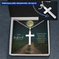 To My Husband ~ Personalized Cross with Ball Chain