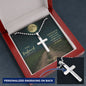 To My Husband ~ Personalized Cross with Ball Chain